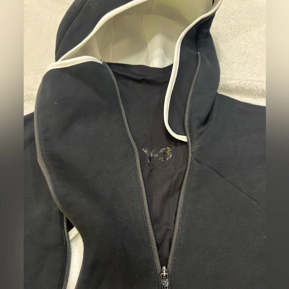 Rare Black Y-3 Adidas Fleece Zipper Hoodie